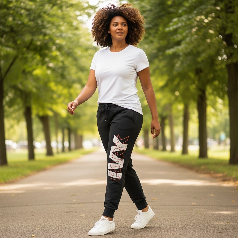 Beyonce Ivy Park Black Jogger Sweatpants Women's Size Small Logo Print Leg